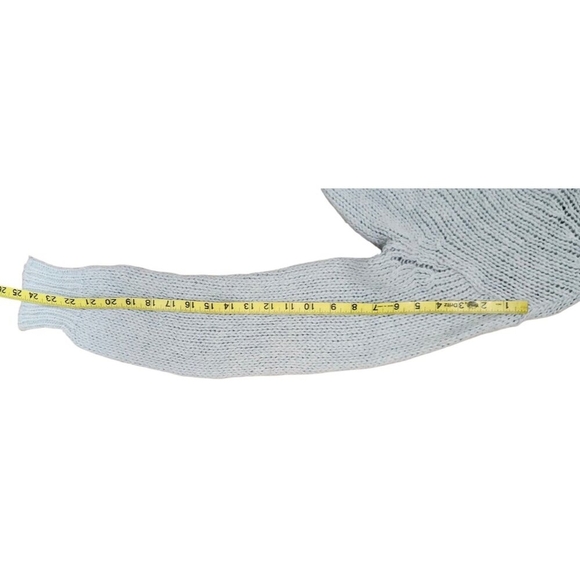 Merge Blue Ribbed Knit Button Front Cardigan Women’s V-Neck Long Sleeve Sweater - Picture 8 of 10